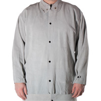 Veste de soudage en cuir de vache refendu, Cuir, Petit, Gris Par Equipment
