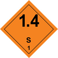 Étiquettes de manutention de matières dangereuses, 4" lo x 4" la, Noir/orange SGQ529 | Par Equipment