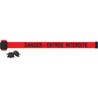 Wall Mount Barrier, Plastic, Magnetic Mount, 7', Red Tape Par Equipment