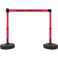 Plus Barrier Post Set, Plastic, 42" H, Red Tape, 15' Tape Length SGQ818 | Par Equipment