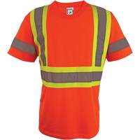 Short Sleeve Safety T-Shirt, Polyester, 2X-Large, High Visibility Orange Par Equipment