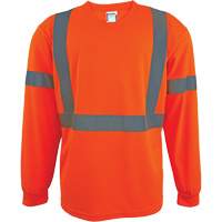 Long Sleeve Safety Shirt, Polyester, 2X-Large, High Visibility Orange SGS064 | Par Equipment