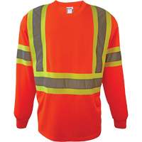 Long Sleeve Safety Shirt, Polyester, 2X-Large, High Visibility Orange SGS080 | Par Equipment