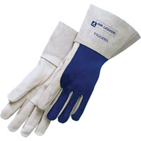 Blueshield Tiggers Welding Gloves, Grain Cowhide/Split Cowhide, Size Medium SGS344 | Par Equipment