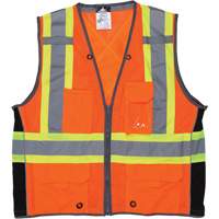 Veste de s&eacute;curit&eacute; pour arpenteur, Orange haute visibilit&eacute;, Grand, Polyester Par Equipment
