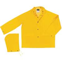 Imperm&eacute;able de s&eacute;rie classique avec capuchon amovible, Polyester/PVC, Grand, Jaune Par Equipment