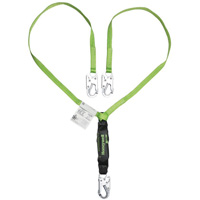 Miller&reg; HP Shock-Absorbing Lanyard, 4', Locking Snap Hook Center, Locking Snap Hook Leg Ends, Polyester Par Equipment