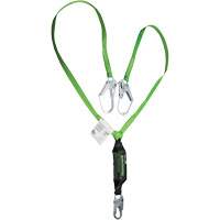 Miller&reg; HP Shock-Absorbing Lanyard, 6', Locking Rebar Hook Center, Locking Snap Hook Leg Ends, Polyester Par Equipment