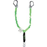 Miller&reg; StretchStop&reg; Shock-Absorbing Lanyard, 6', Scaffold Hook Center, Locking Snap Hook Leg Ends, Polyester Par Equipment