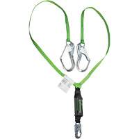Miller&reg; HP Shock-Absorbing Lanyard, 6', Locking Rebar Hook Center, Locking Snap Hook Leg Ends, Polyester Par Equipment