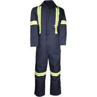 Deluxe Work Coveralls, 50, Navy Blue Par Equipment