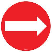 Enseigne pour planchers avec pictogramme de fl&egrave;che, Adh&eacute;sif Par Equipment