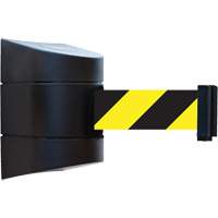Tensabarrier<sup>®</sup> Wall Unit, Steel, Screw Mount, 30', Black and Yellow Tape SGU821 | Par Equipment