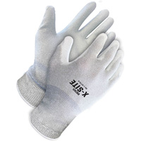X-Site Anti-Static Coated Gloves, 8, Polyurethane Coating, 15 Gauge, Nylon/Copper Shell Par Equipment