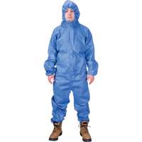 Hooded Coveralls, Medium, Blue, SMS Par Equipment