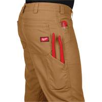 Heavy-Duty Flex Work Pants, Poly-Cotton/Spandex, Khaki, Size 32, 32 Inseam Par Equipment
