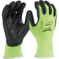 High Visibility Dipped Gloves, Size Small, 15 Gauge, Polyurethane Coated, Polyethylene Shell, ASTM ANSI Level A1 Par Equipment