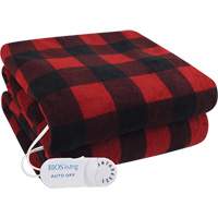 Couverture chauffante électrique en tartan rouge et noir, Polyester SGX709 | Par Equipment