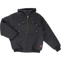 Blouson d'aviateur en toile lourde avec capuchon, Hommes, Moyen (grande taille), Noir Par Equipment