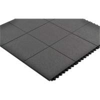 Cushion-Ease<sup>®</sup> Interlocking Anti-Fatigue Mat, Pebbled, 3' x 3' x 3/4", Black, Natural Rubber SGX894 | Par Equipment
