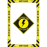 "Electrical Panel" Floor Marking Kit, Adhesive, English with Pictogram Par Equipment