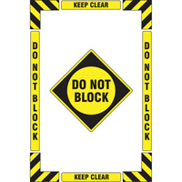 "Keep Clear Do Not Block" Floor Marking Kit, Adhesive, English with Pictogram Par Equipment