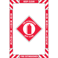 "Fire Extinguisher" Floor Marking Kit, Adhesive, English with Pictogram Par Equipment