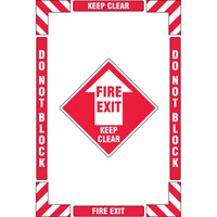 "Fire Exit" Floor Marking Kit, Adhesive, English with Pictogram Par Equipment