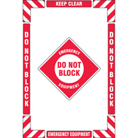"Emergency Equipment" Floor Marking Kit, Adhesive, English with Pictogram Par Equipment