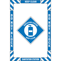 "Sanitation Station" Floor Marking Kit, Adhesive, English with Pictogram Par Equipment