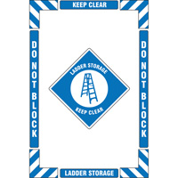 "Ladder Storage" Floor Marking Kit, Adhesive, English with Pictogram Par Equipment