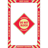 "Emergency Equipment" Floor Marking Kit, Adhesive, English with Pictogram Par Equipment