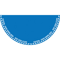 "Caution" Half Circle Swing Door Floor Sign, Adhesive, English with Pictogram Par Equipment