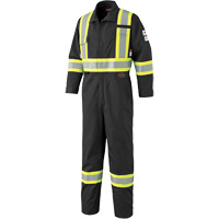 7702BK FR-Tech&reg; 88/12 FR Arc Rated Coveralls, Size 36, Black, 9.7 cal/cm² Par Equipment