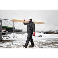 GridIron Regular Length Zip-To-Thigh Bib Overall, Men's, Large, Black Par Equipment