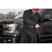 GridIron Regular Length Zip-To-Thigh Bib Overall, Men's, Large, Black Par Equipment