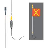 All-Weather Super-Duty Warning Whips with Constant LED Light, Spring Mount, 3' High, Orange with Reflective X SGY855 | Par Equipment