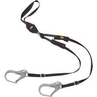 V-Series Utility Energy Absorbing Lanyard, 6', Rebar Hook Center, Snap Hook Leg Ends, Nylon Par Equipment