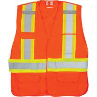CSA-Compliant High-Visibility Surveyor Vest, High Visibility Orange, Large, Polyester, CSA Z96 Class 2 - Level 2 SGZ628 | Par Equipment
