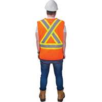 CSA-Compliant High-Visibility Surveyor Vest, High Visibility Orange, Large, Polyester, CSA Z96 Class 2 - Level 2 SGZ628 | Par Equipment