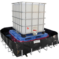 Ultra-IBC Berm&reg; Spill Berm, 400 US gal. Capacity, 6' W x 6' L x 18" H, L-Bracket Par Equipment