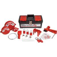 Lockout Tagout Kit with Aluminum Safety Padlocks in Toolbox, Valve Kit, 32 Components Par Equipment