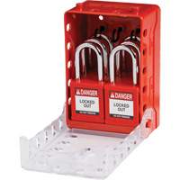 Boîte de cadenassage de groupe ultra compacte avec cadenas de sécurité en nylon, Rouge SHB341 | Par Equipment
