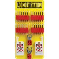 Lockout Board with Keyed Different Nylon Safety Lockout Padlocks, Plastic Padlocks, 24 Padlock Capacity, Padlocks Included SHB353 | Par Equipment