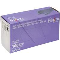 Gants jetables de calibre m&eacute;dical, 2T-Grand, Nitrile, 6 mils, Sans poudre, Noir, Classe 2 Par Equipment