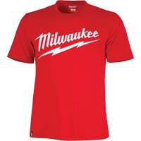 Heavy-Duty Short-Sleeved T-Shirt with Milwaukee&reg; Logo, Men's, Small, Red Par Equipment