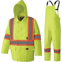 5609 Combinaison de pluie imperm&eacute;able 210D, Polyester/PVC, T-petit, Jaune lime haute visibilit&eacute; Par Equipment