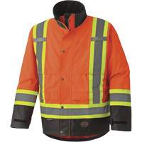 5400 Veste de s&eacute;curit&eacute; imperm&eacute;able 300D Trilobal antid&eacute;chirure, Polyester, Noir/Orange haute visibilit&eacute;, 2T-Grand Par Equipment
