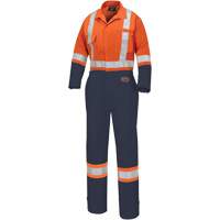 5514WBB Combinaisons de s&eacute;curit&eacute; pour femmes 2 tons, T-petit, Orange haute visibilit&eacute;/Bleu marin Par Equipment