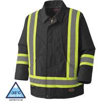 Manteau en toile de coton matelassée, Noir, T-petit, CSA Z96 classe 1 - niveau 2 SHD779 | Par Equipment
